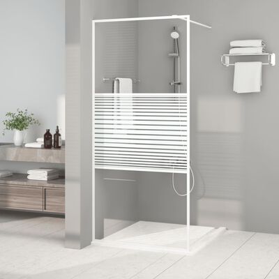 Paroi de douche Blanc 90x195 cm Verre ESG transparent