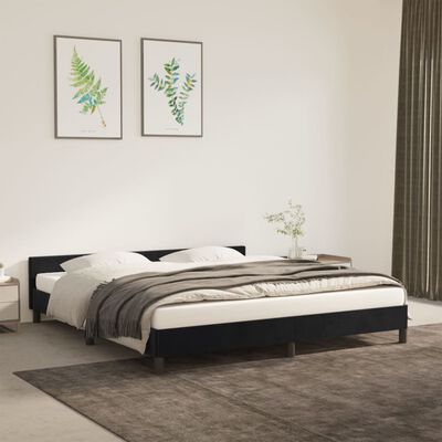 Cadre de lit sans matelas noir 180x200 cm velours