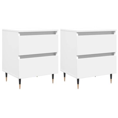 Tables de chevet 2 pcs blanc 40x35x50 cm bois d’ingénierie