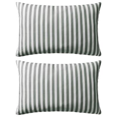 Oreiller d'extérieur lot de 2 Impression rayure 60 x 40 cm Gris