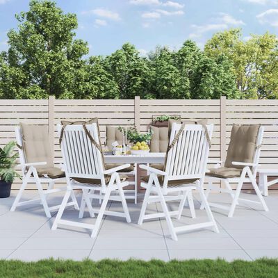 Coussins de chaise à dossier haut lot de 6 taupe tissu oxford