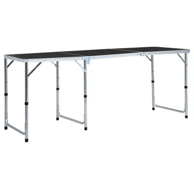 Table pliable de camping Gris Aluminium 180x60 cm