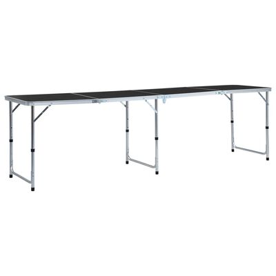 Table pliable de camping Gris Aluminium 240x60 cm