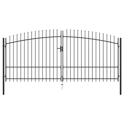 Double portail avec haut sous forme de lance 400 x 225 cm