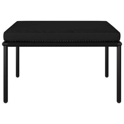 Salon de jardin 8 pcs avec coussins Noir PVC – Image 3
