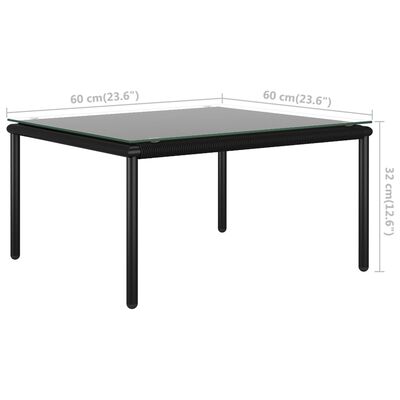 Salon de jardin 8 pcs avec coussins Noir PVC – Image 5