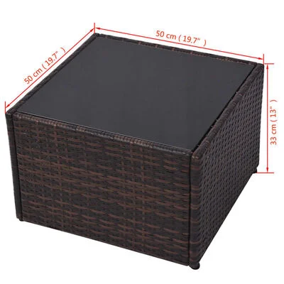 Salon de jardin 5 pcs avec coussins Résine tressée Marron – Image 6