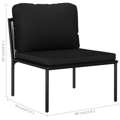 Salon de jardin 8 pcs avec coussins Noir PVC – Image 4