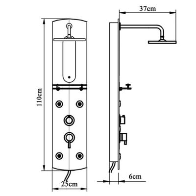 Panneau de douche 25x43x110 cm Argenté – Image 3