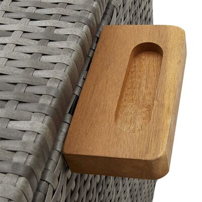 Boîte de rangement de jardin gris clair 120x65x61 cm rotin – Image 4