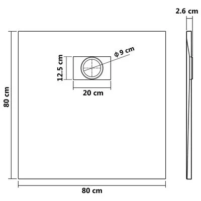 Receveur de douche SMC Marron 80x80 cm – Image 3