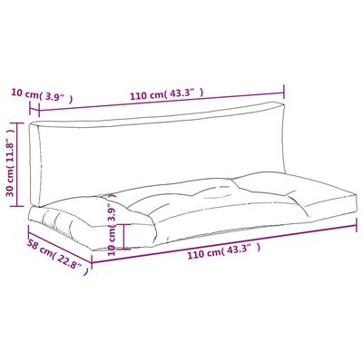 Coussins de palette lot de 2 motif de feuilles tissu Oxford – Image 4