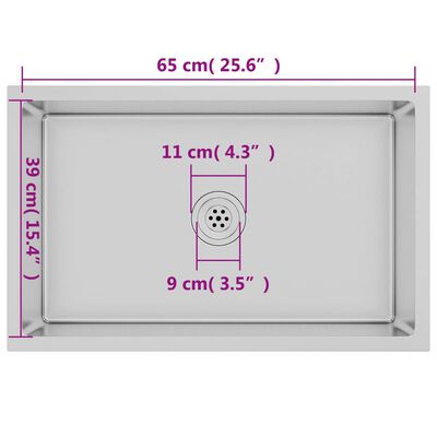 Évier de cuisine fait main Acier inoxydable – Image 6