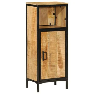 Armoire de salle de bain 40x27x90cm bois massif manguier et fer