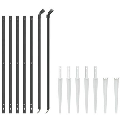 Clôture en treillis métallique et ancrage anthracite 1x10 m – Image 5