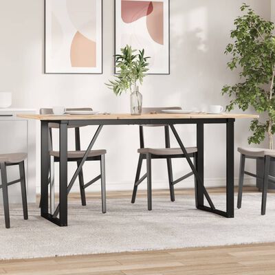 Pieds de table à manger cadre en O 140x60x73 cm acier