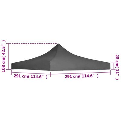 Toit de tente de réception 3 x 3 m Anthracite – Image 3