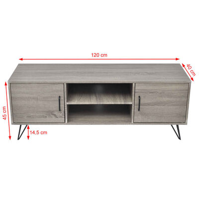Meuble TV 120x40x45 cm Gris – Image 4