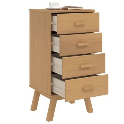 Table de chevet OLDEN marron bois de pin solide – Image 3