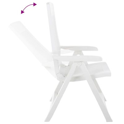 Chaises inclinables de jardin lot de 2 Plastique Blanc – Image 3