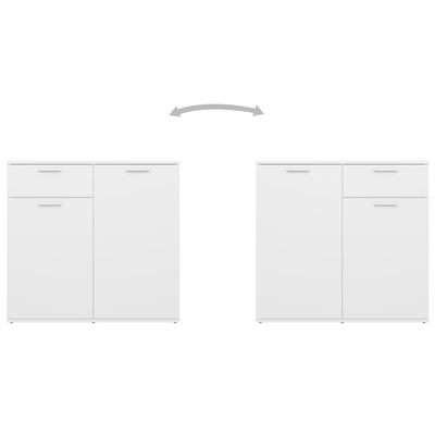 Buffet blanc 80x36x75 cm bois d'ingénierie – Image 4