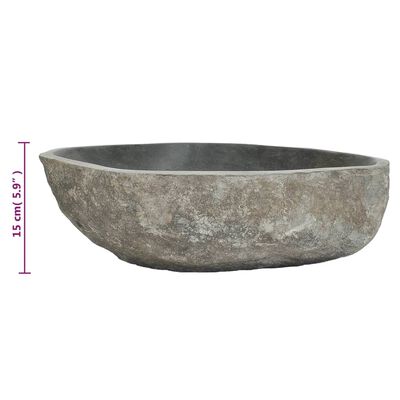 Lavabo en pierre de rivière Ovale (45-53)x(34-41) cm – Image 3