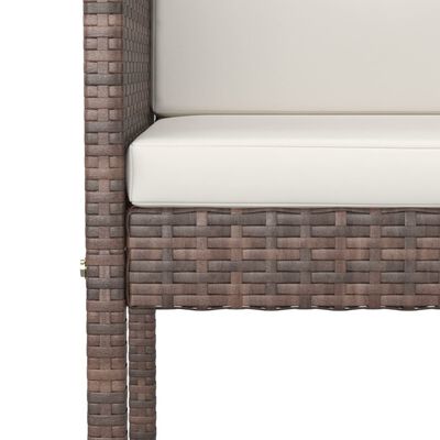Tabourets de bar lot de 2 avec coussins marron résine tressée – Image 3
