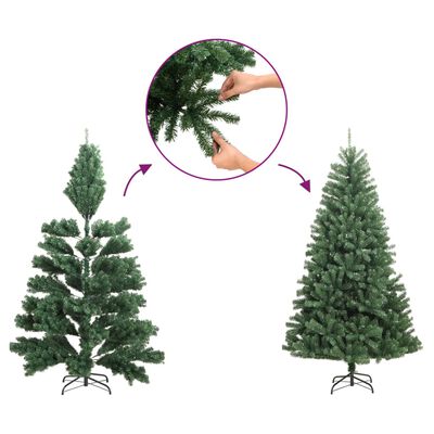 Sapin de Noël mince avec support et flocon de neige 270 cm PVC – Image 3