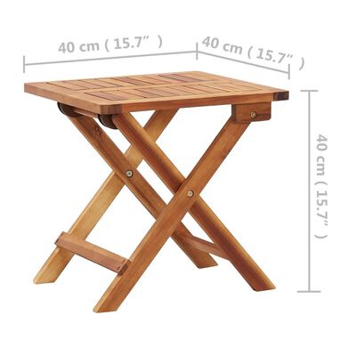 Table pliable de jardin 40x40x40 cm Bois d'acacia massif – Image 3