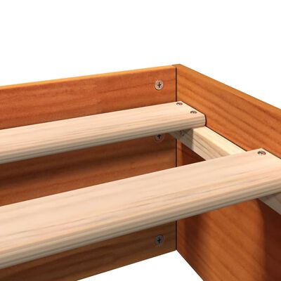 Cadre de lit sans matelas cire marron 135x190cm bois pin massif – Image 3