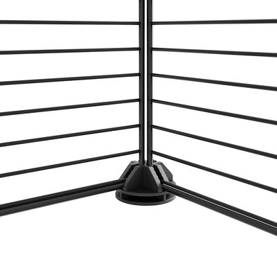 Cage animaux de compagnie à 12 panneaux et porte Noir 35x35 cm – Image 3