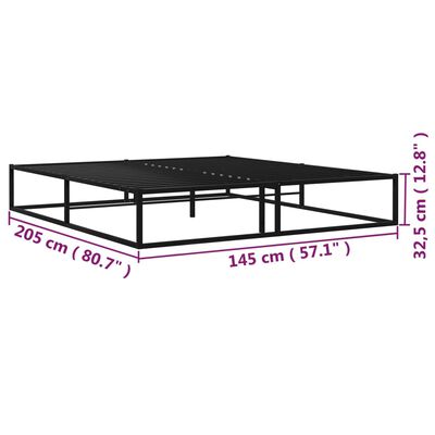 Cadre de lit sans matelas noir métal 140x200 cm – Image 5