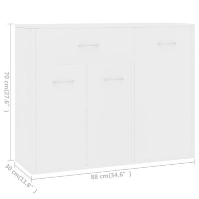 Buffet Blanc 88x30x70 cm Bois d'ingénierie – Image 5