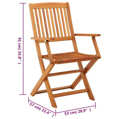 Chaises de jardin pliables lot de 2 Bois d'eucalyptus massif – Image 4