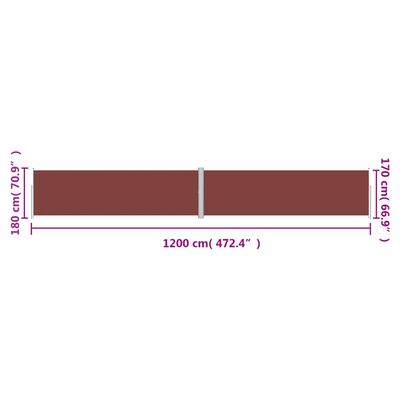 Auvent latéral rétractable Marron 180x1200 cm – Image 6