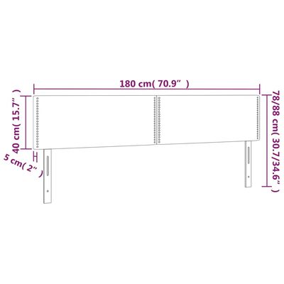 Têtes de lit 2 pcs Gris clair 90x5x78/88 cm Tissu – Image 6