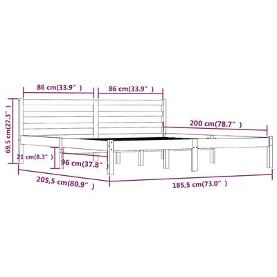 Cadre de lit sans matelas 180x200 cm blanc – Image 4
