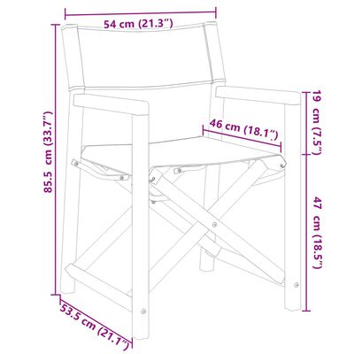 Chaises de jardin pliables lot de 2 blanc crème tissu – Image 4