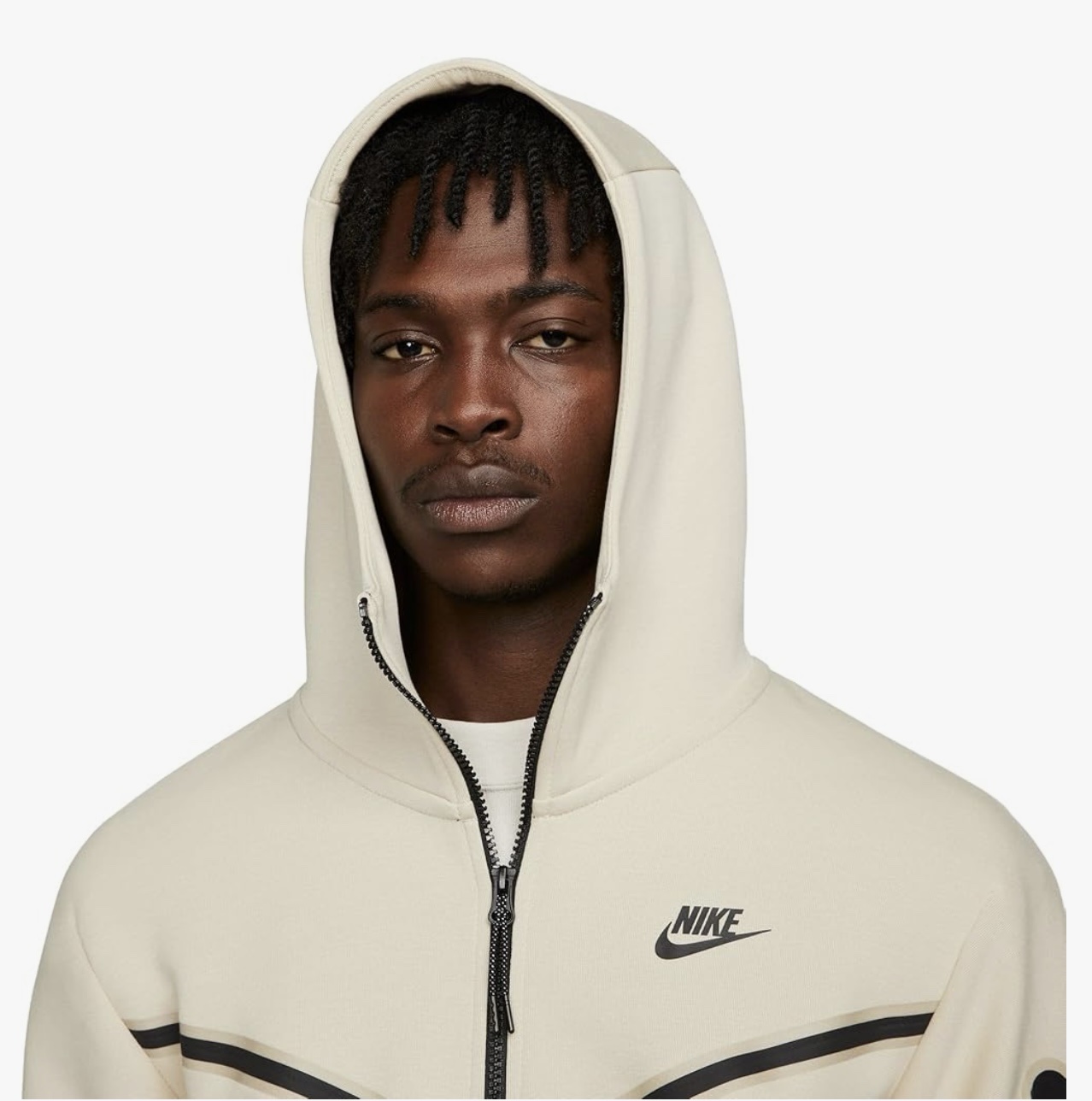 survêtement Nike à capuche en polaire pour homme avec fermeture éclair intégrale en rotin/Phantom Tech – Image 3