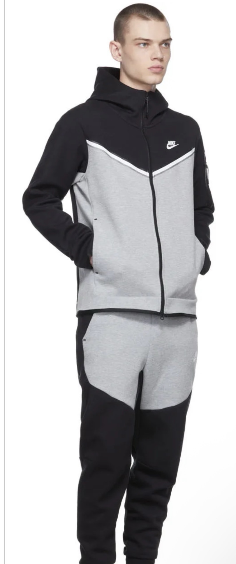 Nike survêtement, Zip pour Homme Tech Fleece Windrunner Gris FB7921-064 – Image 3